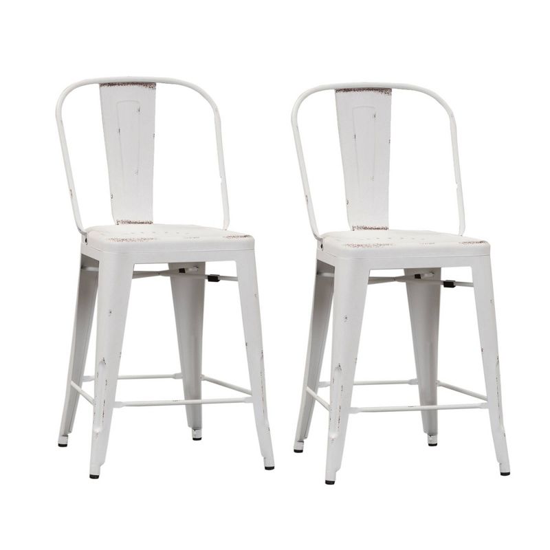 2pc Vintage Series Bow Back Counter Height Barstool Cream - Liberty Furniture
