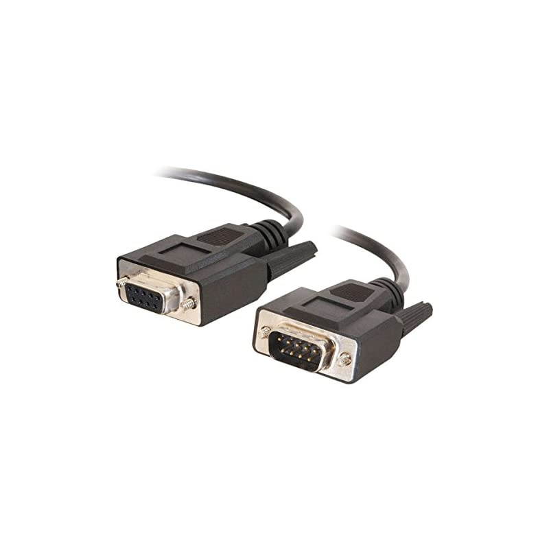 25211 DB9 M/F Serial RS232 Extension Cable, Black (1 Feet, 0.30 Meters)