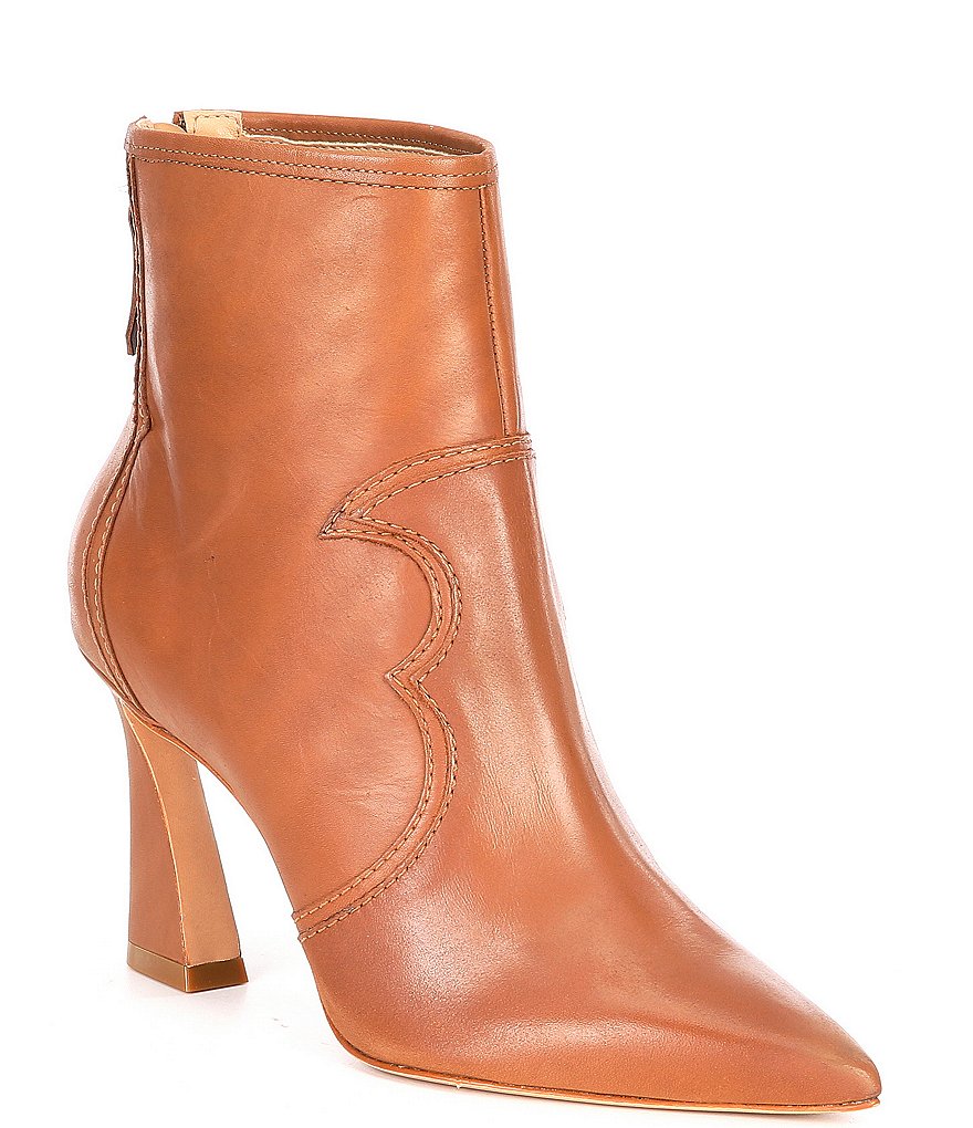 Schutz Olgah Leather Western Detail Booties