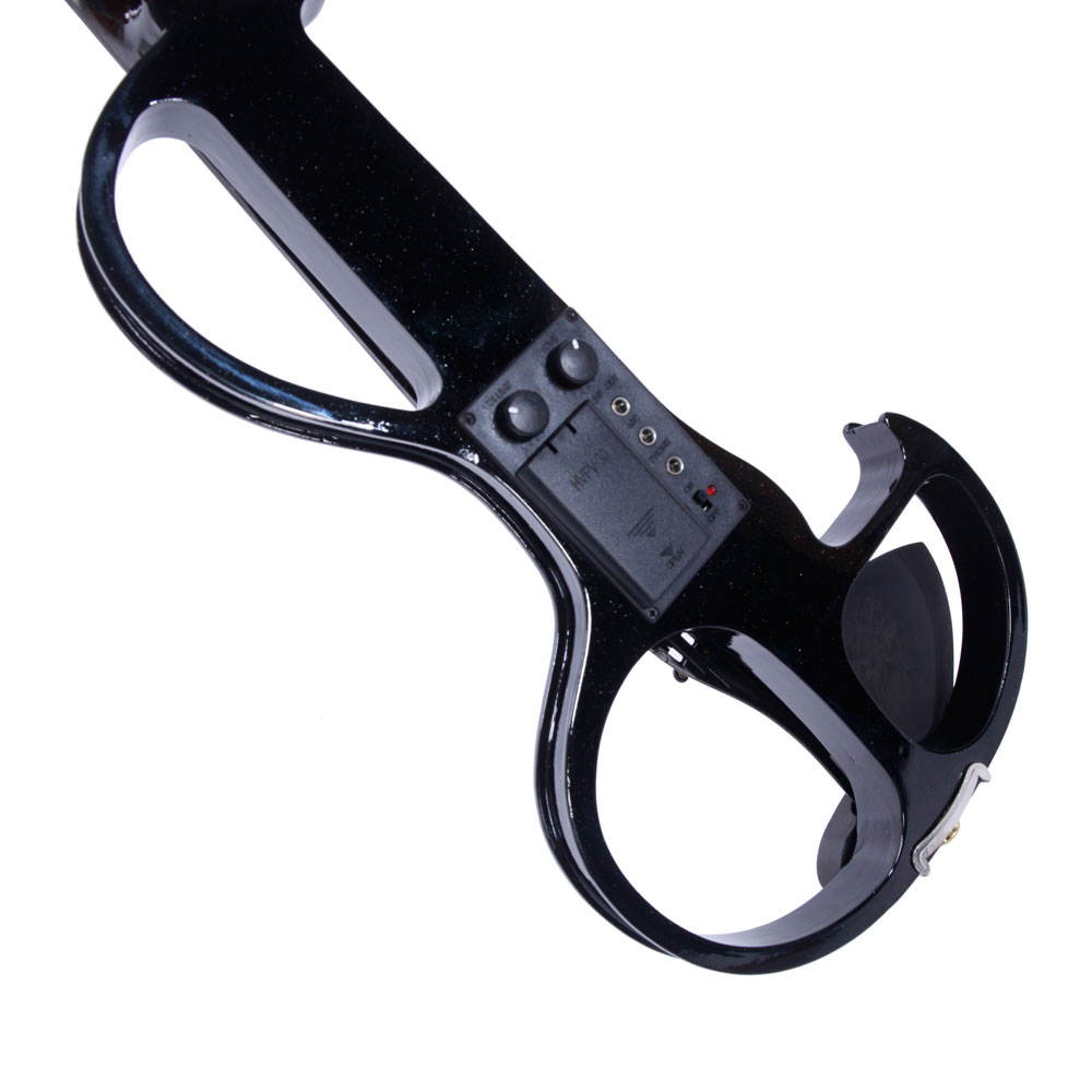 High Quality 4/4 Electric Violin Kit + Rosin + Bow + Case+ Earphone Black Color