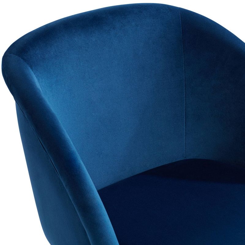 Nigel Blue Velvet Luxe Barstool by 55 Downing Street