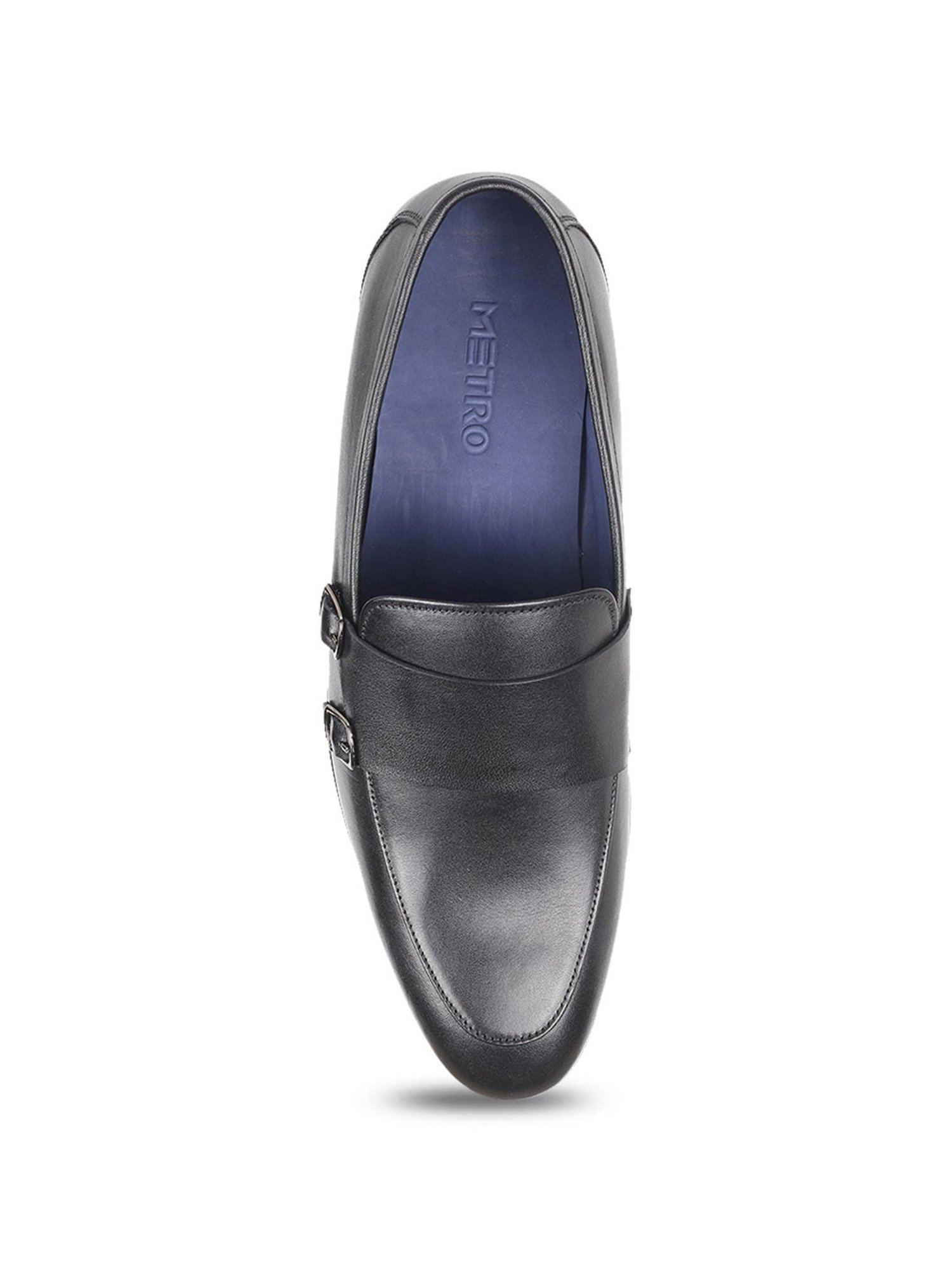 Metro Men's Black Monk Shoes