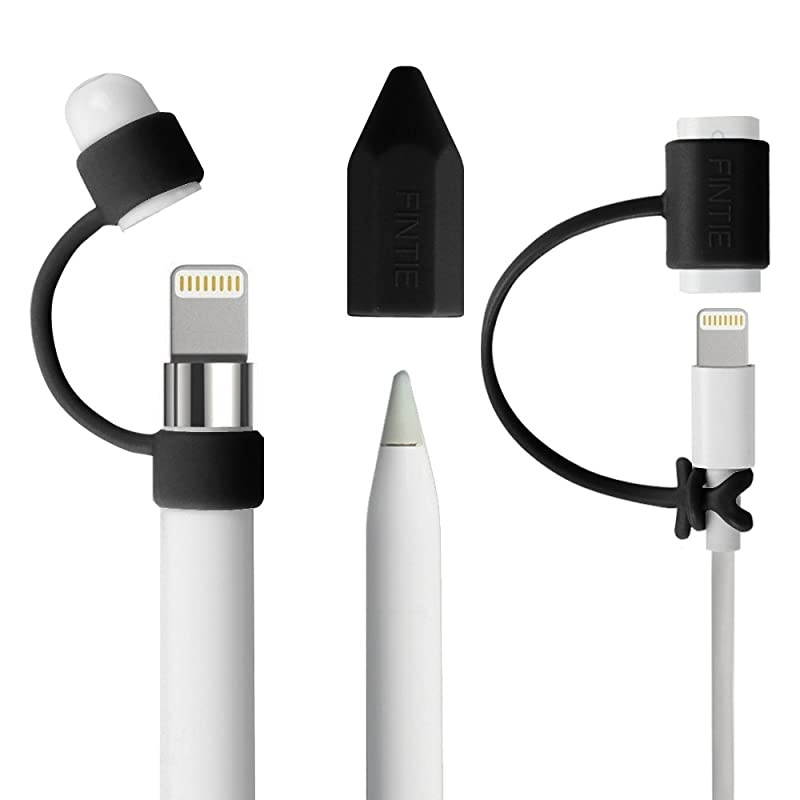 3 Pieces Bundle Compatible with Apple Pencil Cap Holder, Nib Cover, Adapter Tether for Apple Pencil 1st Generation, iPad 10.2, iPad 9.7, iPad Air 3rd Gen/iPad Pro 10.5 Pencil, Black
