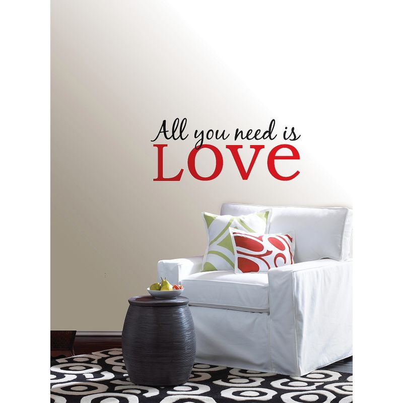 19.5" x 17.25" All You Need Is Love Quote Wall Decal Red - WallPops