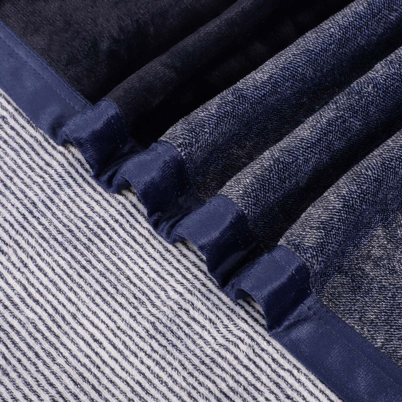 1 Pc Full Microfiber All-Season Cozy Bed Blankets Navy Blue  - PiccoCasa