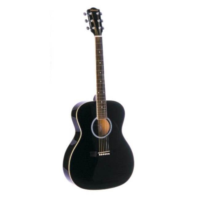 johnson jg420b 000style acoustic guitar, black