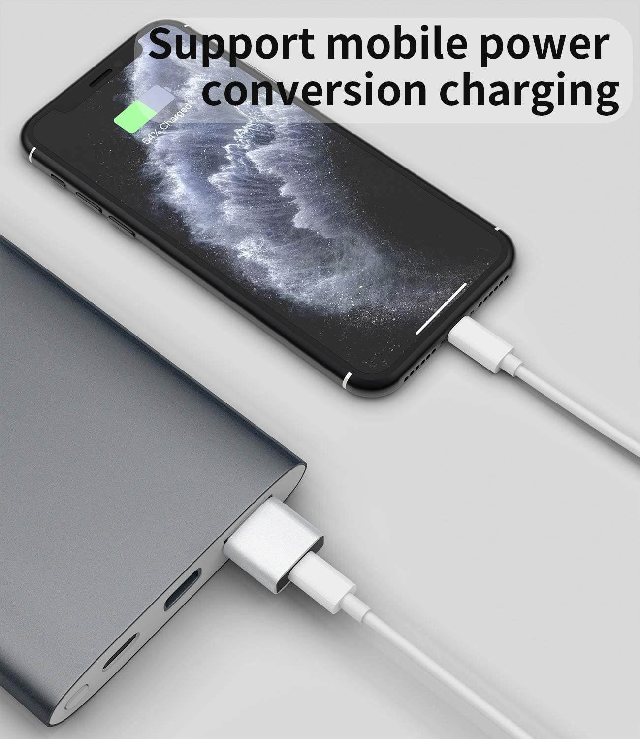 4 Pack)USB C Female to Male Adapter Type A Charger Cable for iPhone 11 12 Mini Pro Max Airpods iPad air4 Samsung Galaxy Note 10 S20 Plus FE Ultra A71 5G S21 Converter PC Computers Power Banks Charging