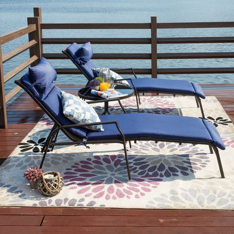 3pc Sling Reclining Patio Lounger - Patio Festival