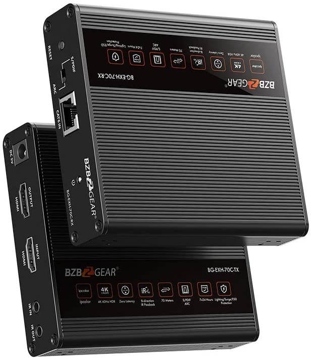 BZBGEAR 4K 18Gbps HDMI Extender with Bi-Directional IR and Zero Latency up to 70m