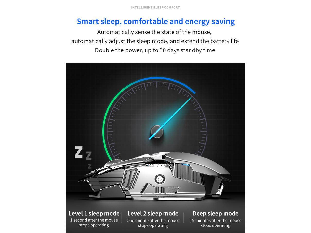 AULA SC300 400mAh Rechargeable 2.4G Wireless Mouse IPS Energy Save 6 Buttons Ergonomic Mice Colorful LED Light for Tablet Phone PC Laptop