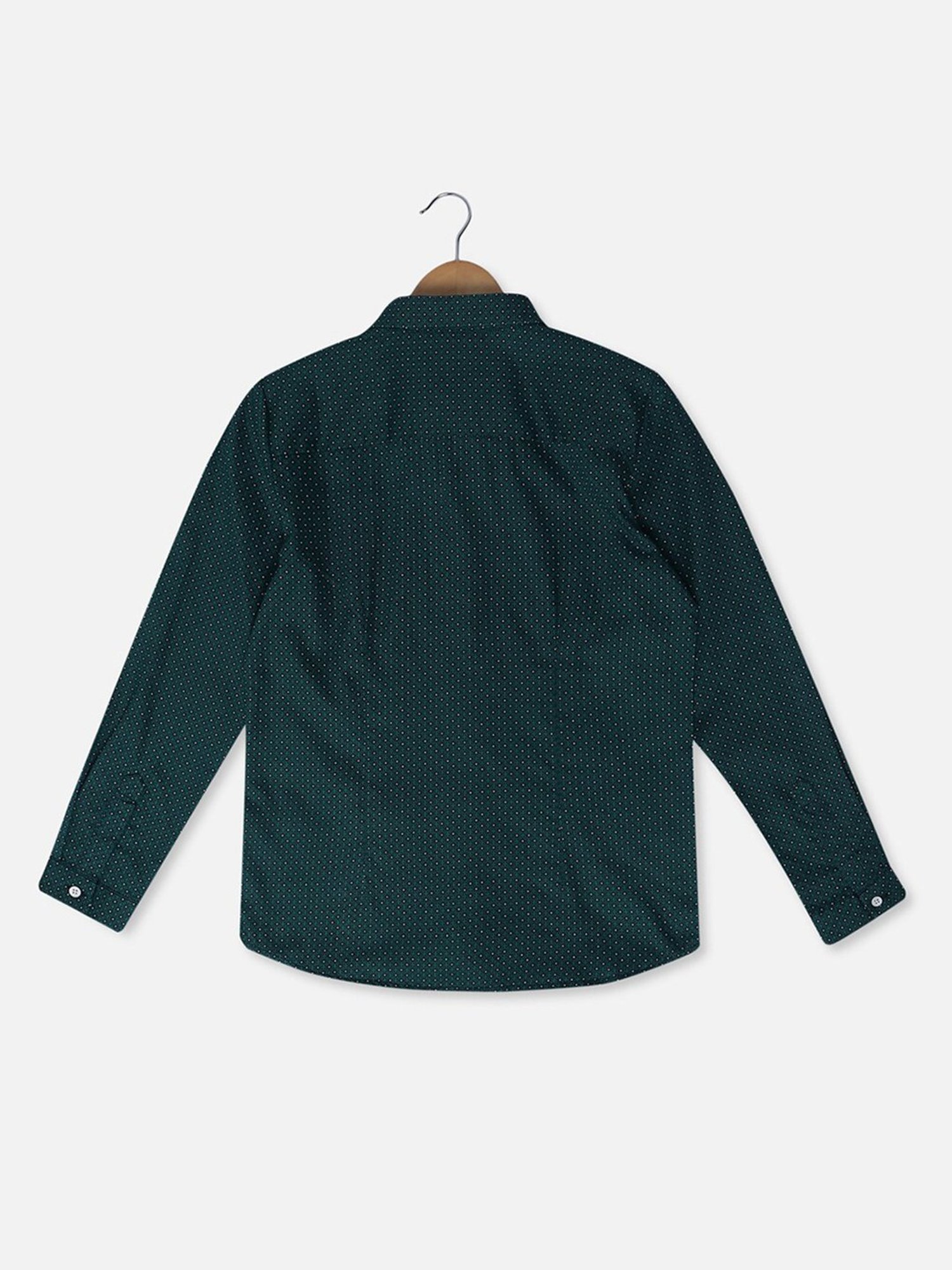 Allen Solly Junior Green Printed Full Sleeves Shirt with Bow