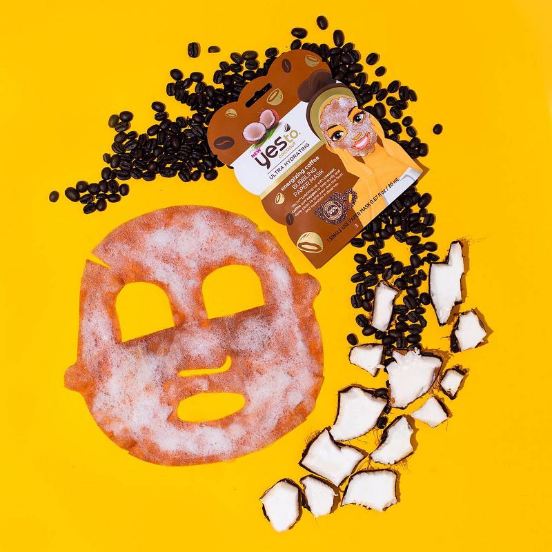 Yes To Coconut Energizing Coffee Bubbling Paper Mask - 0.67 fl oz