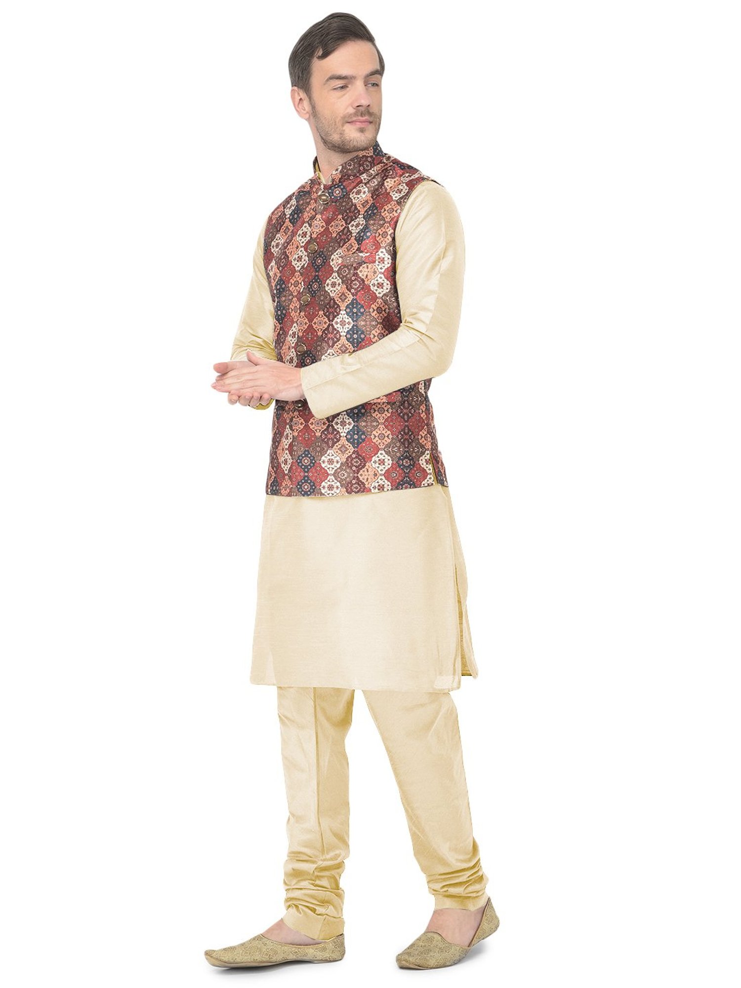 SG LEMAN Yellow Regular Fit Printed Kurta Set