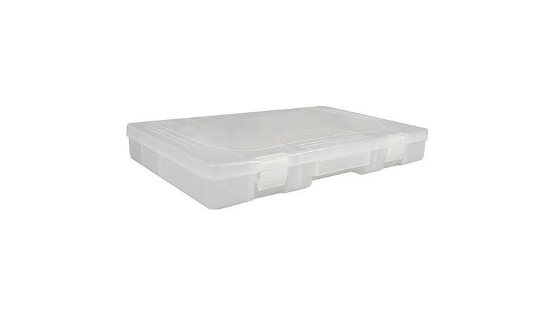 WESTWARD 5MZJ0 Large Accessory Tray w/ 28 Adjustable Slots, Clear Plastic