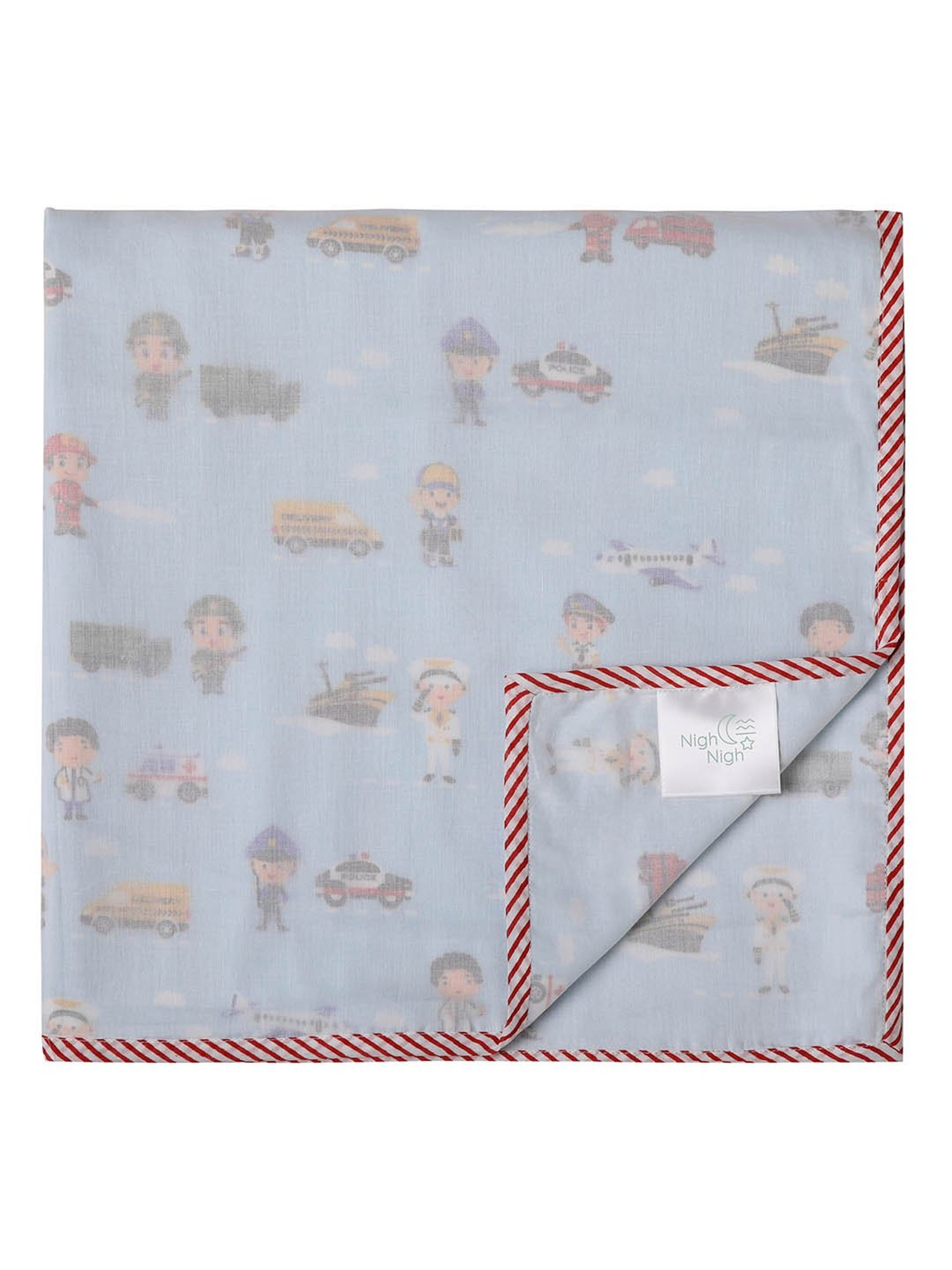 Nigh Nigh Young Heroes Blue Cotton 70 TC Kids Dohar - Set of 1