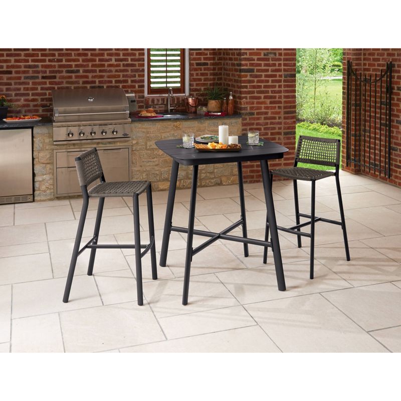 3pc Eiland Bar Table Set Carbon/Mocha - Oxford Garden
