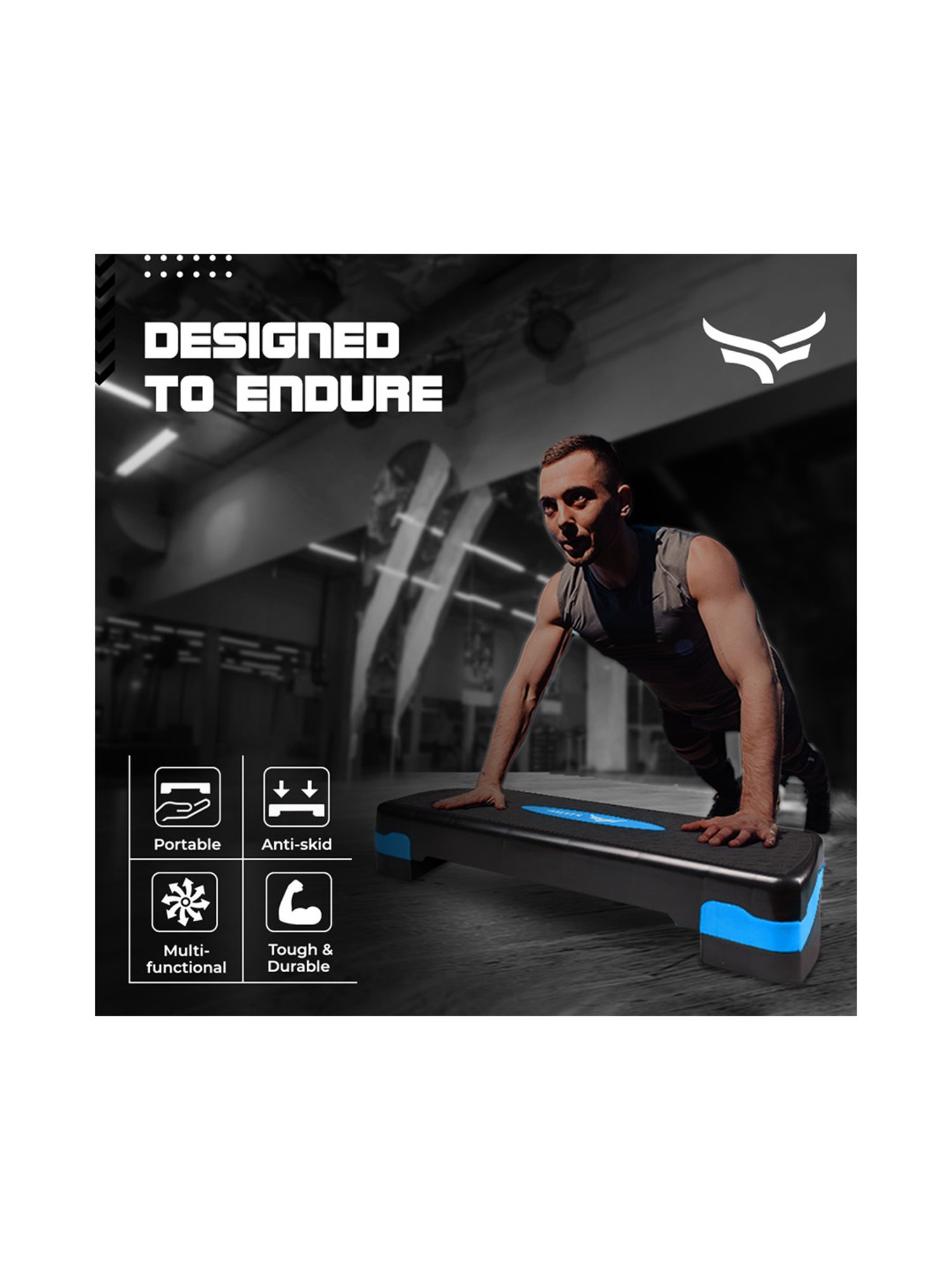 Xtrim Aerobic Cardio Workout Gym Stepper (Blue)