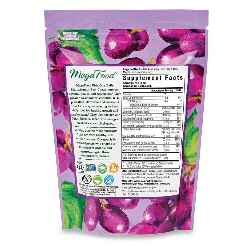 MegaFood Kids Multivitamin Soft Chews - Grape - 30ct