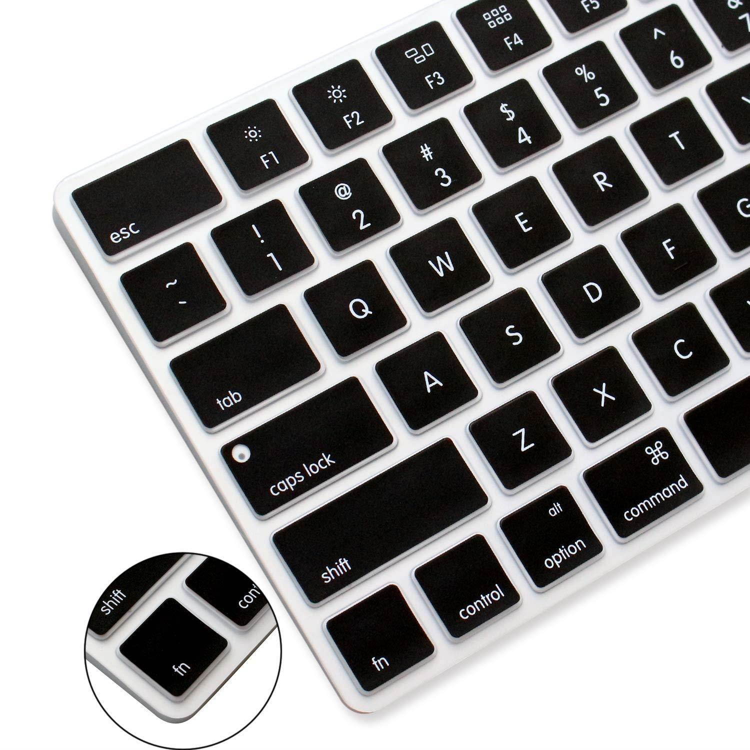 ProElife Ultra Thin Silicone Keyboard Protector Cover Skin for Apple iMac Magic Wireless Bluetooth Keyboard MLA22L/A (A1644, 2015 Released) U.S Layout, Black