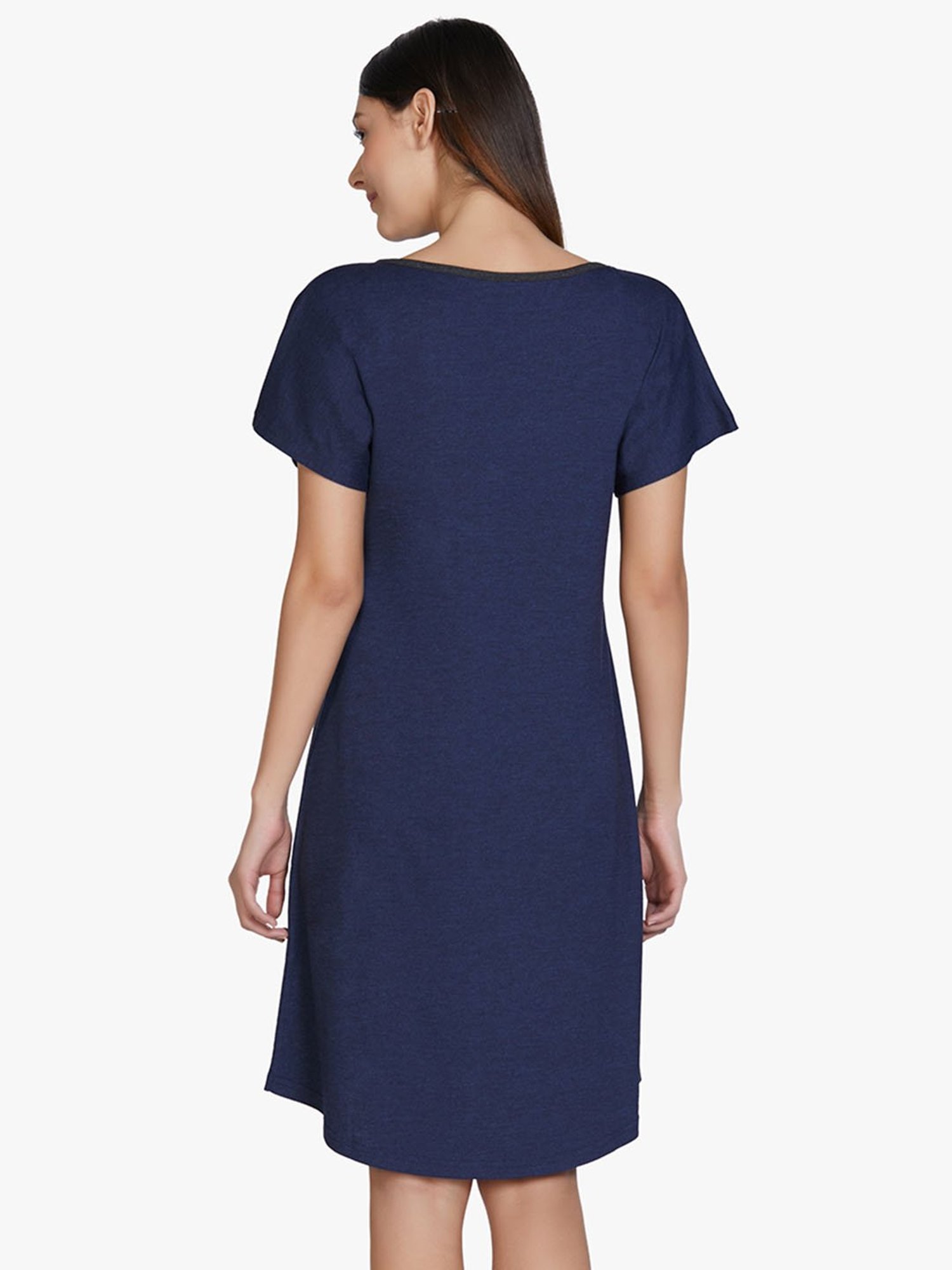 Amante Navy Printed Night Dress