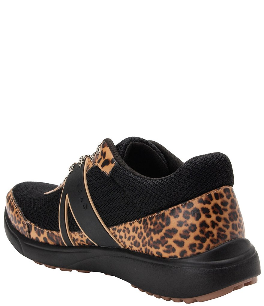Traq by Alegria Qarma 2 Fierce Leopard Print Mesh Smart Chip Pedometer Sneakers
