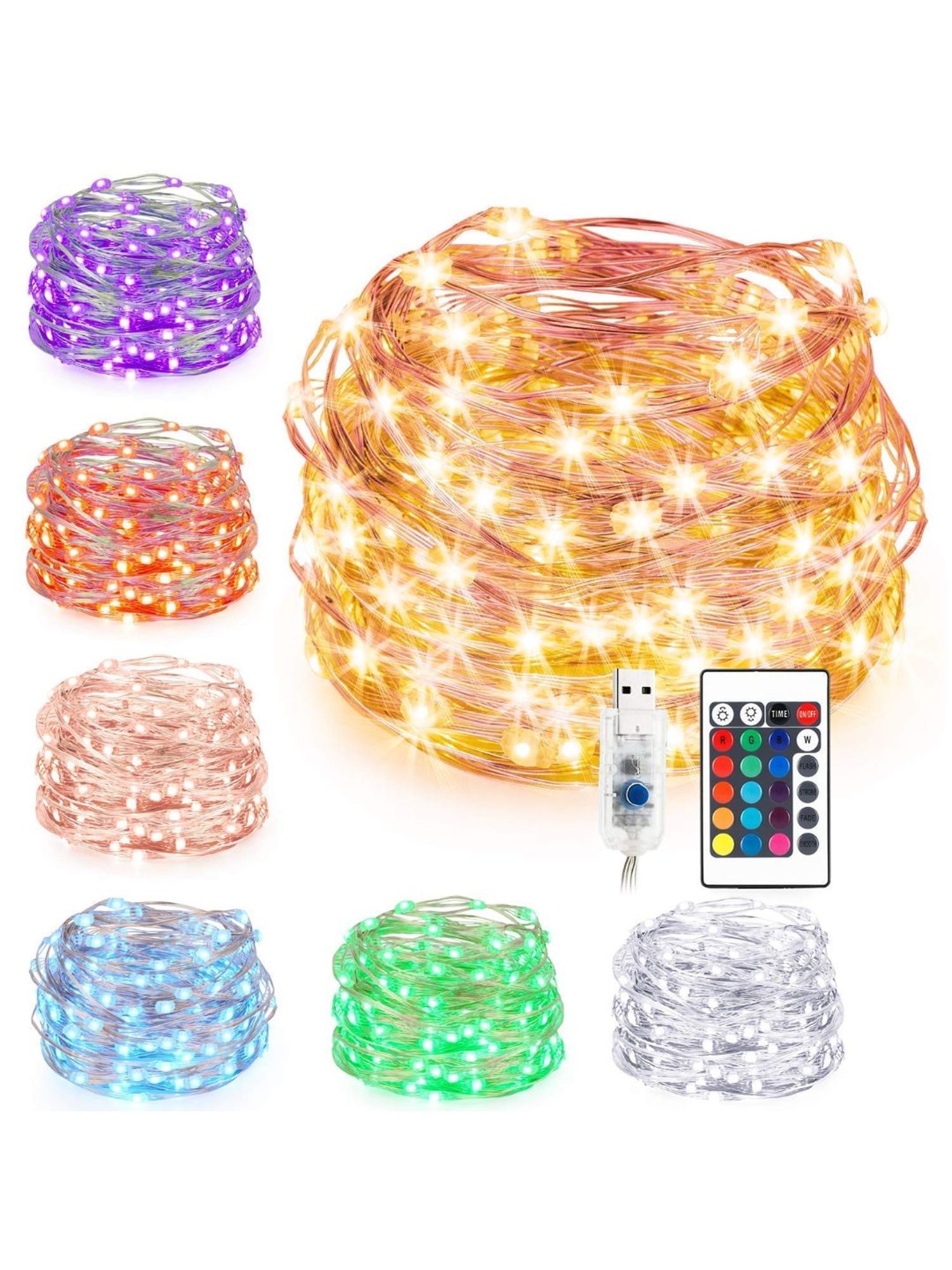 XERGY RGB String Lights - 10Meters 100 LED USB Led String Lights with Remote (Multicolor)