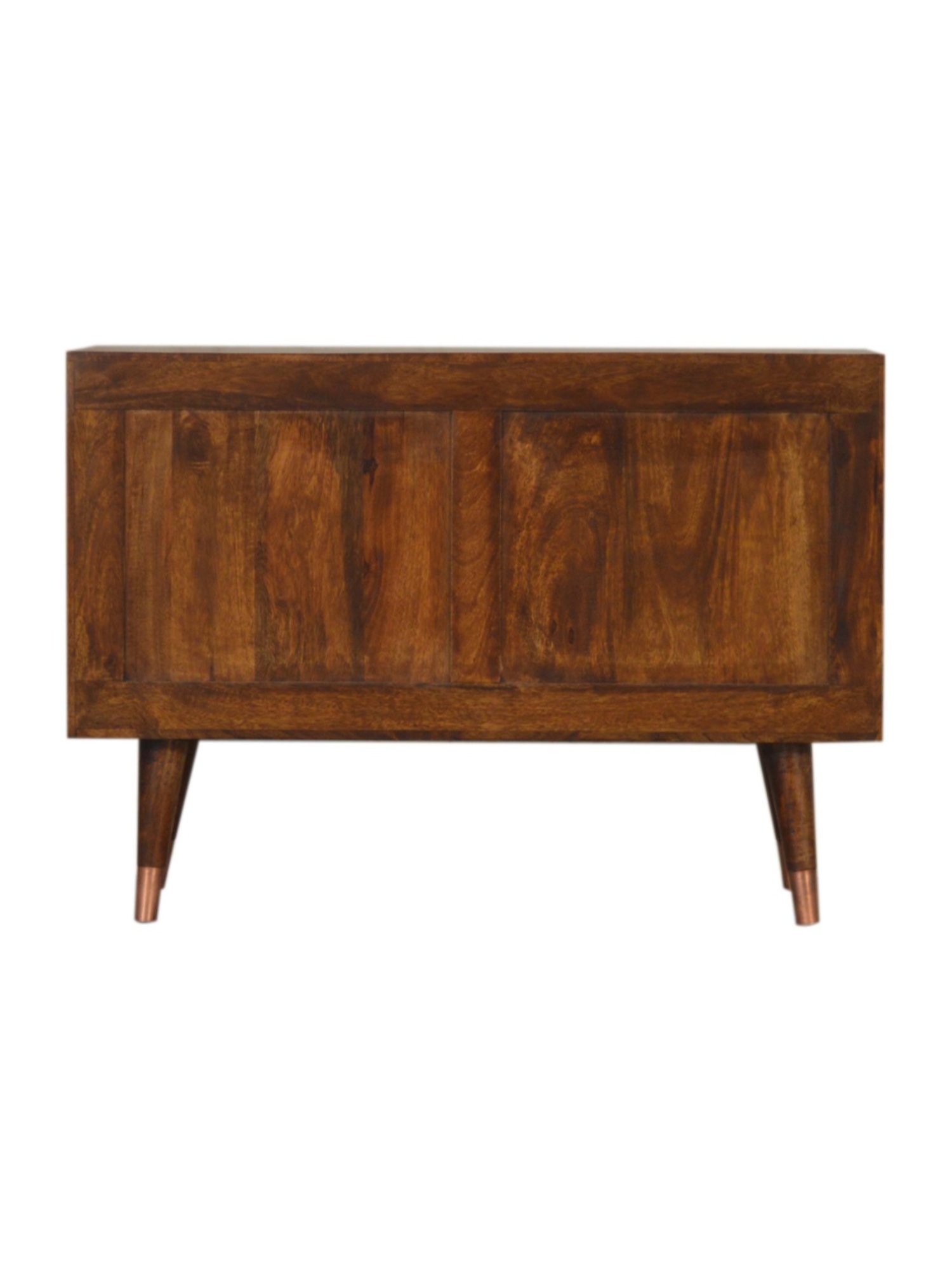 Fabindia Brown Sheesham Wood Textured Cabinet