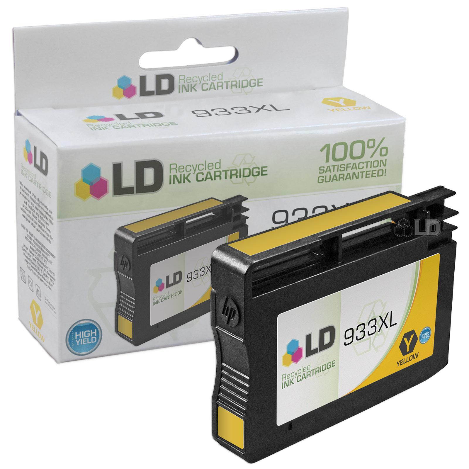 LD Compatible Replacement for HP 933XL Ink Cartridges (Cyan, Magenta, Yellow) 3-Pack Includes Complimentary Pack of 4x6 Premium Glossy Photo Paper