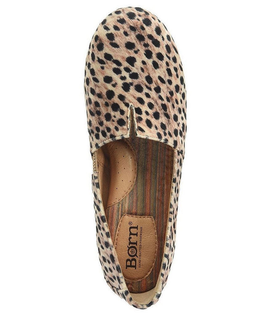 Born Sebra Leopard Print Fabric Slip-On Flats