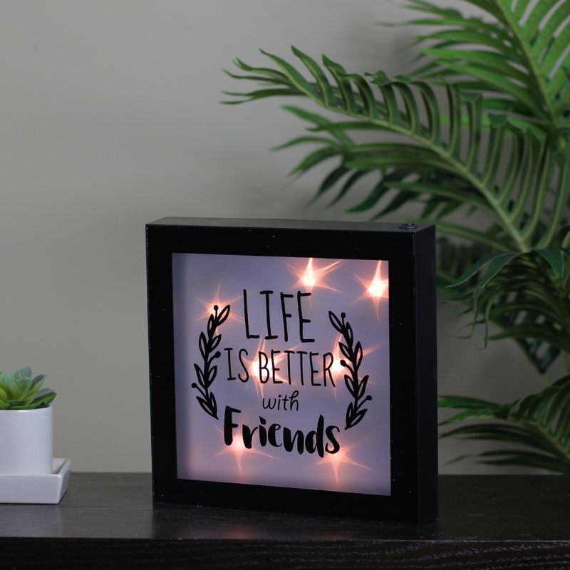 Northlight 9" B/O LED Lighted "Life is Better With Friends" Framed Wall Decor