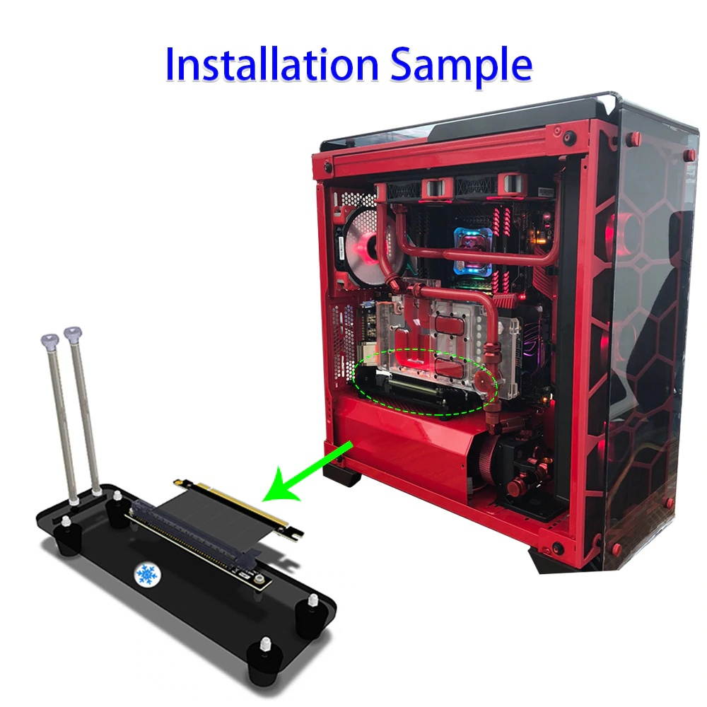 Graphics Cards Stand DIY ATX Case PCI E External Built in Kickstand Mounting Bracket for PCIE x1 x4 x16 Riser Cable R L Version
