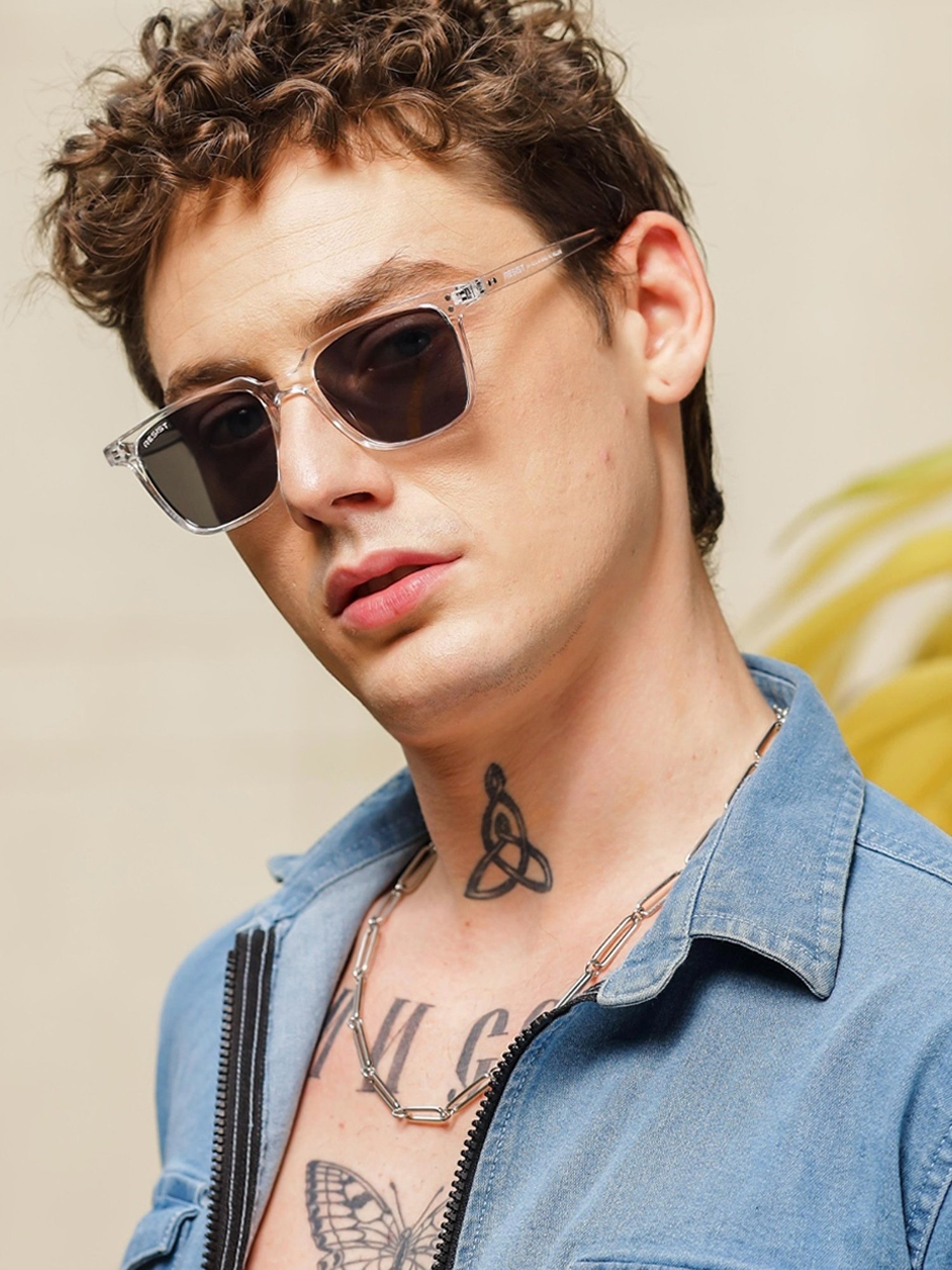 Resist Eyewear Black Wayfarer uv protected Unisex Sunglasses