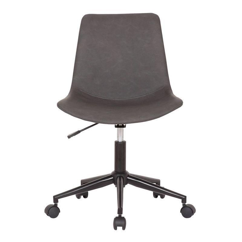 Optima Adjustable Faux Leather Task Chair Gray - Armen Living