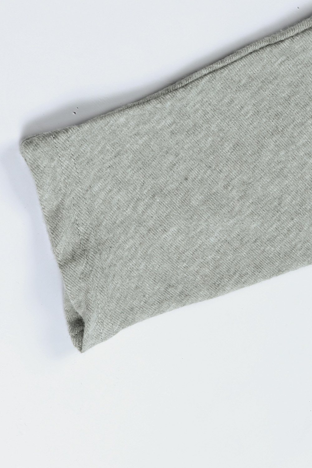Grey Plain Solid Color Casual Seam Long Sleeve Top
