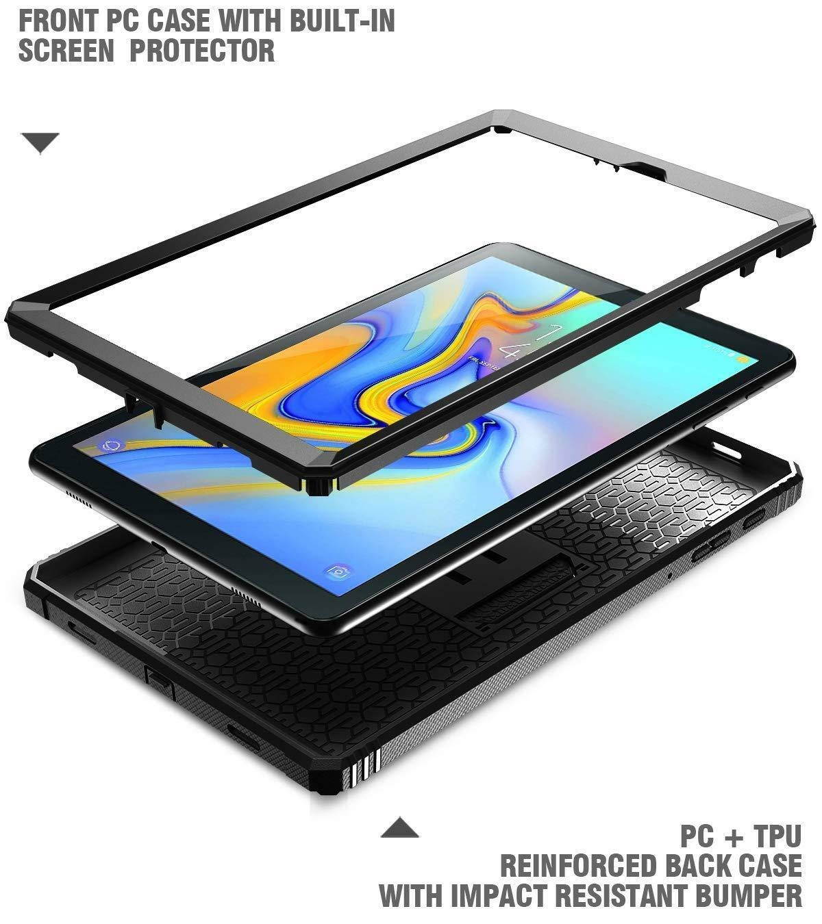 For Galaxy Tab A 10.5 2018 Tablet Case Full-Body Cover w/Screen Protector Black