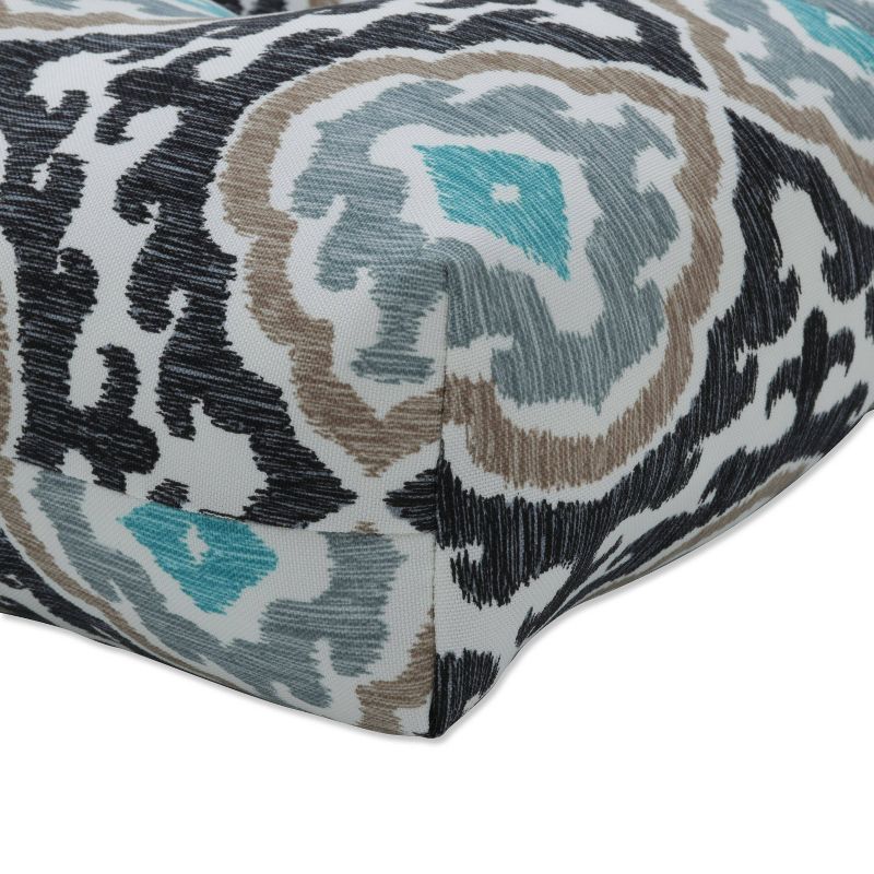 60" x 18" Outdoor/Indoor Tufted Bench/Swing Cushion Agrami Medallion Black - Pillow Perfect