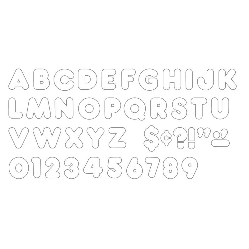 6pk 4" Casual Uppercase Ready Letters White - TREND