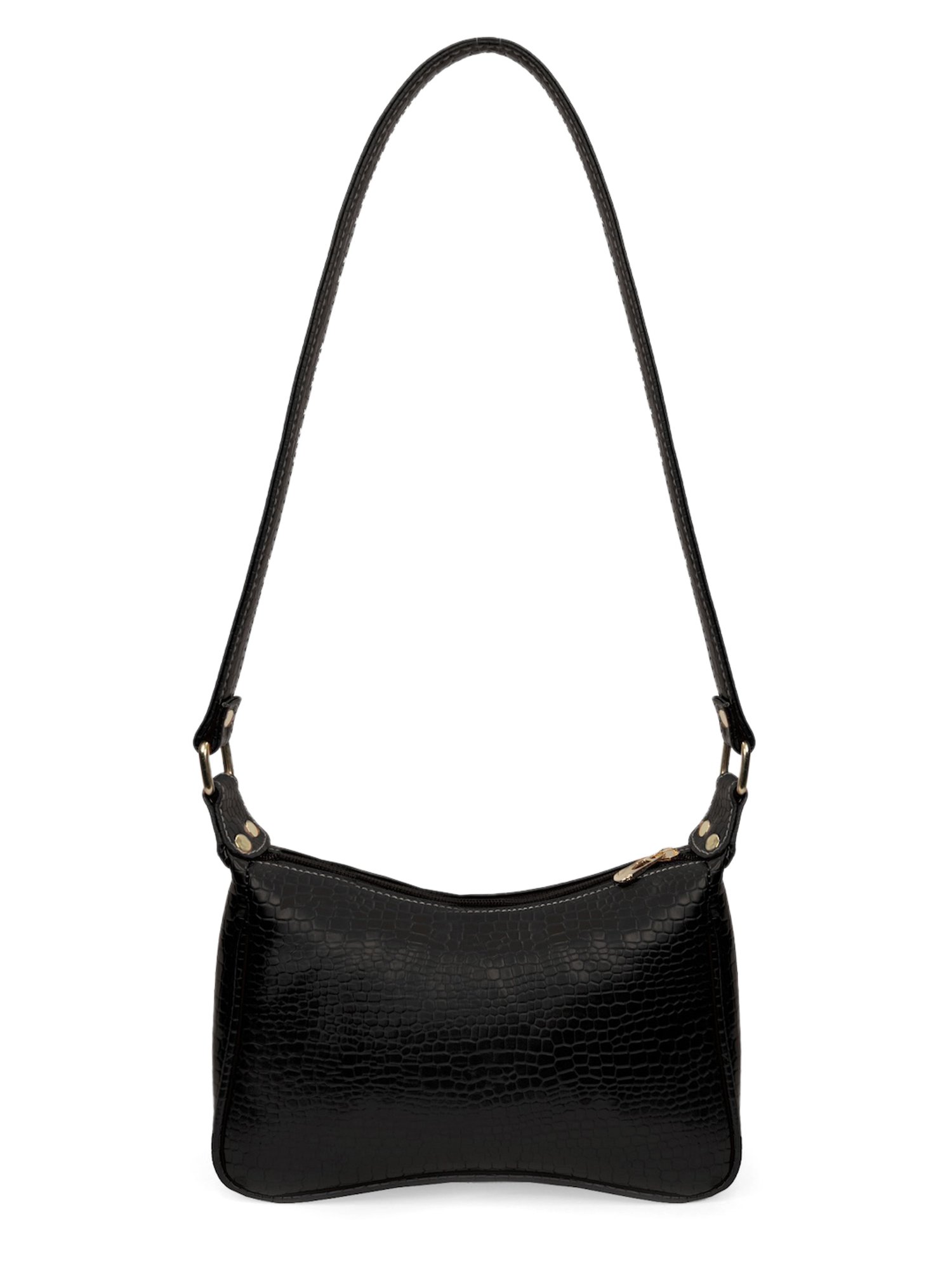 Modern Myth Retro Black Textured Medium Shoulder Bag
