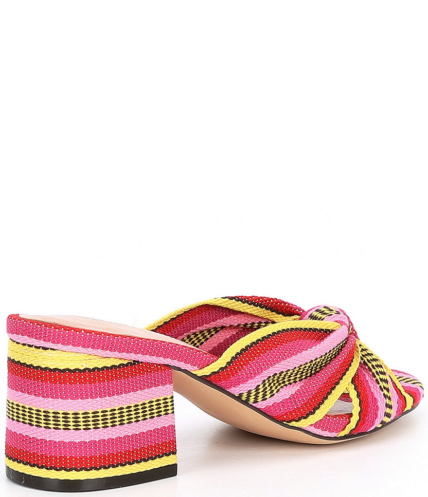 Chelsea & Violet Gia Knot Stripe Printed Mules