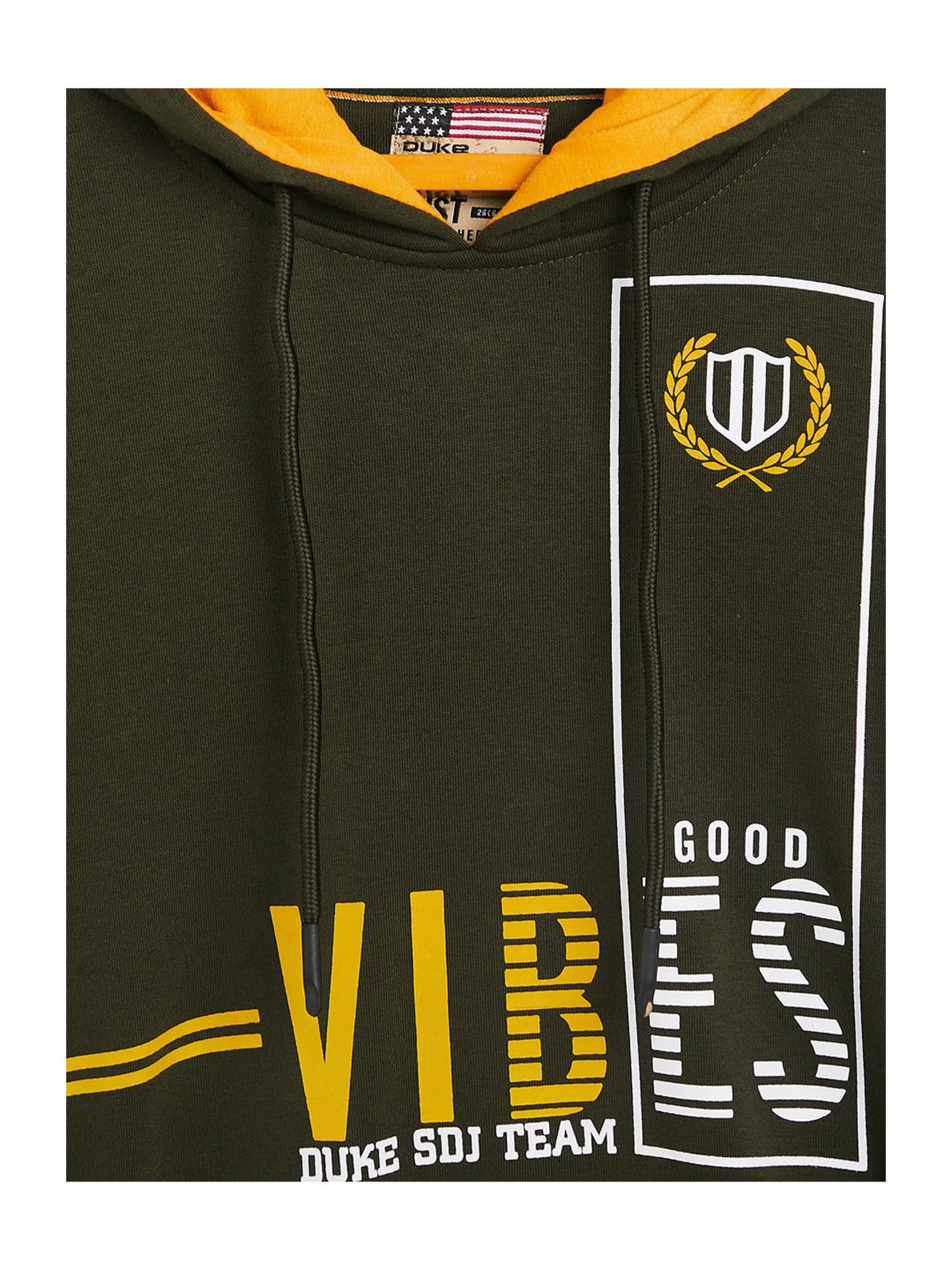 Duke Kids Olive Printed Full Sleeves Sweatshirt