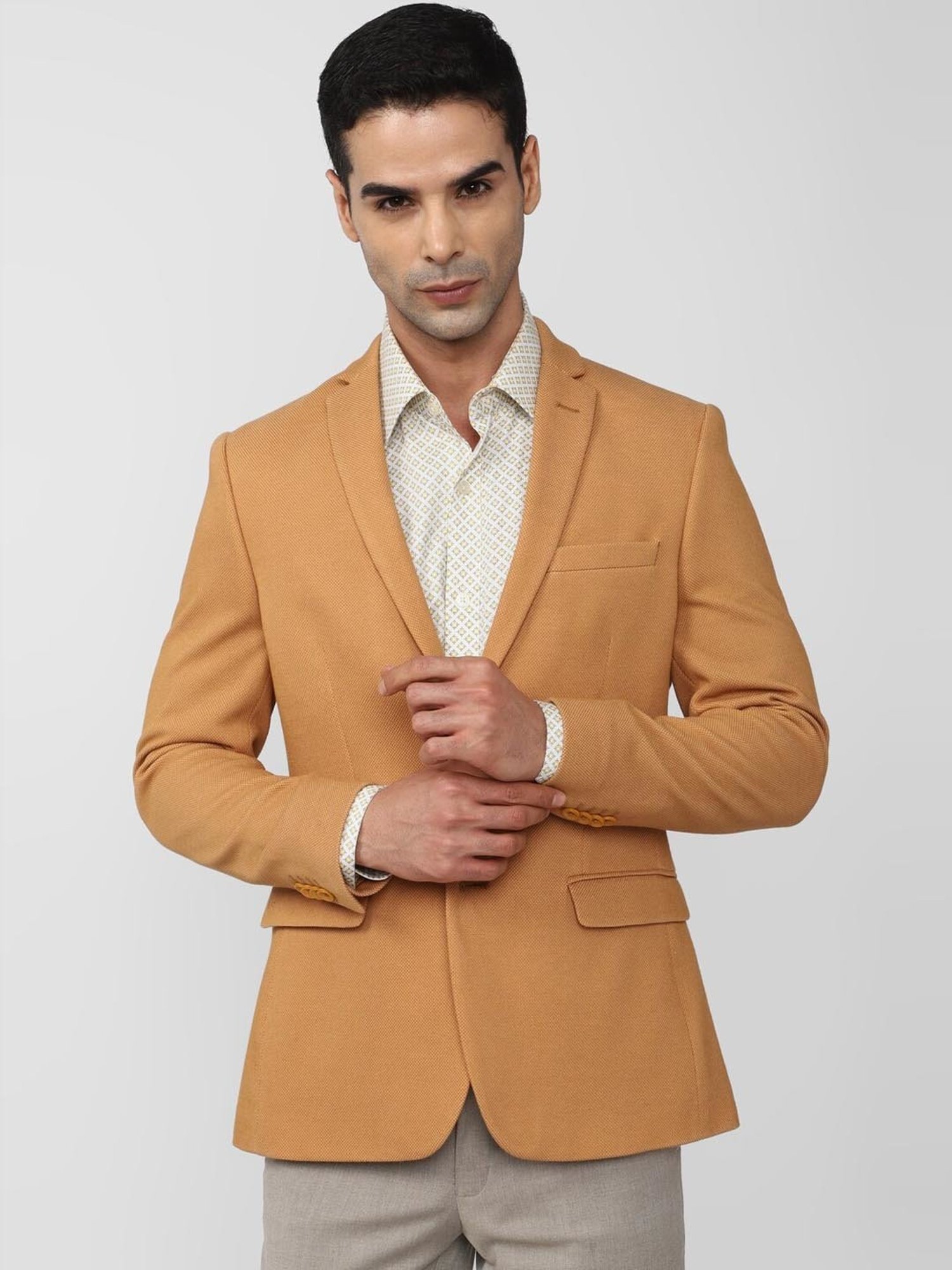 Peter England Elite Orange Slim Fit Blazer