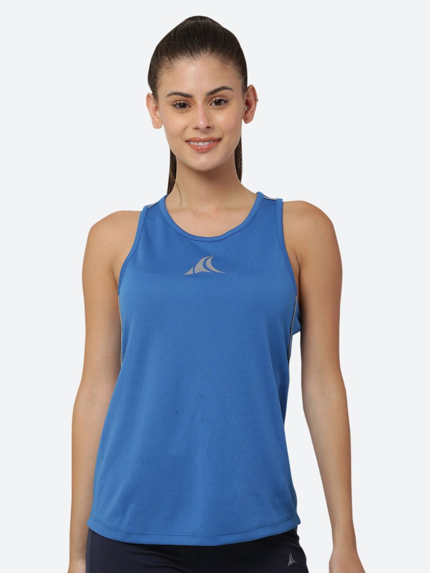 Fitleasure Blue Regular Fit Tank Top