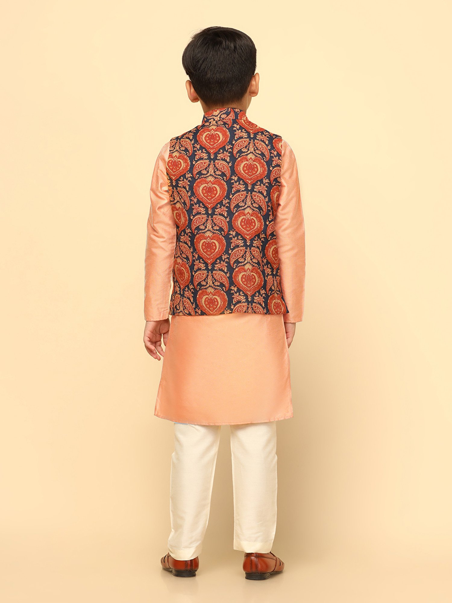 KISAH Kids Multicolor Printed Full Sleeves Kurta, Jacket & Pyjamas