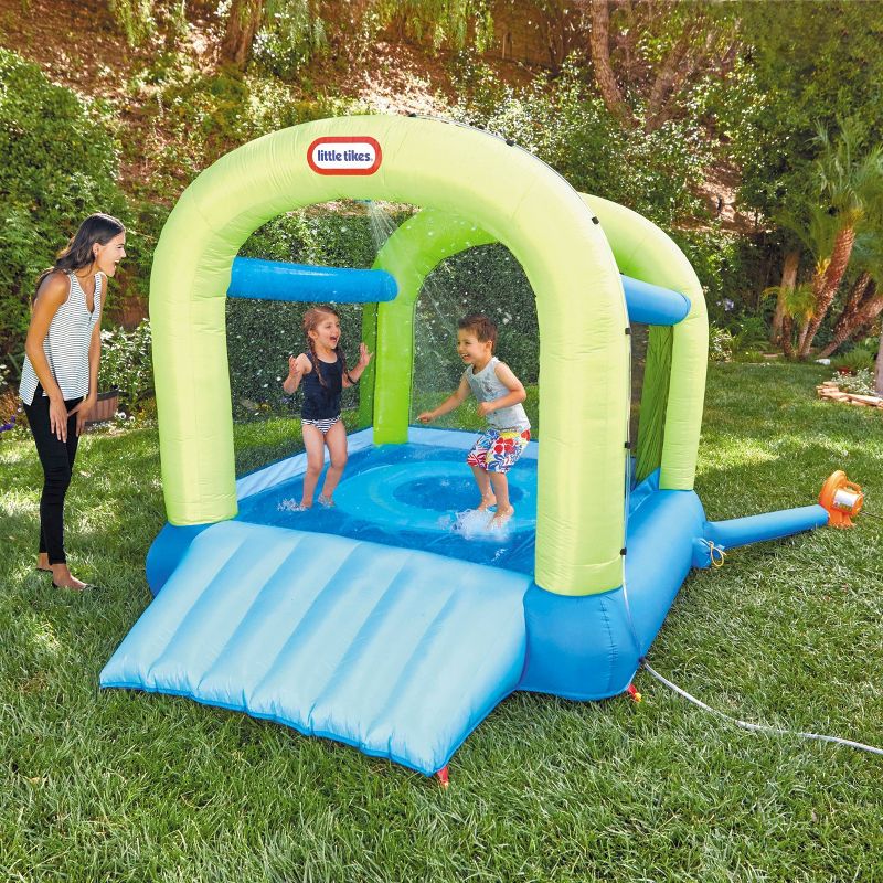 Costway Inflatable Water Slide Crab Dual Slide Bounce House Splash Pool W/ 950W Blower
