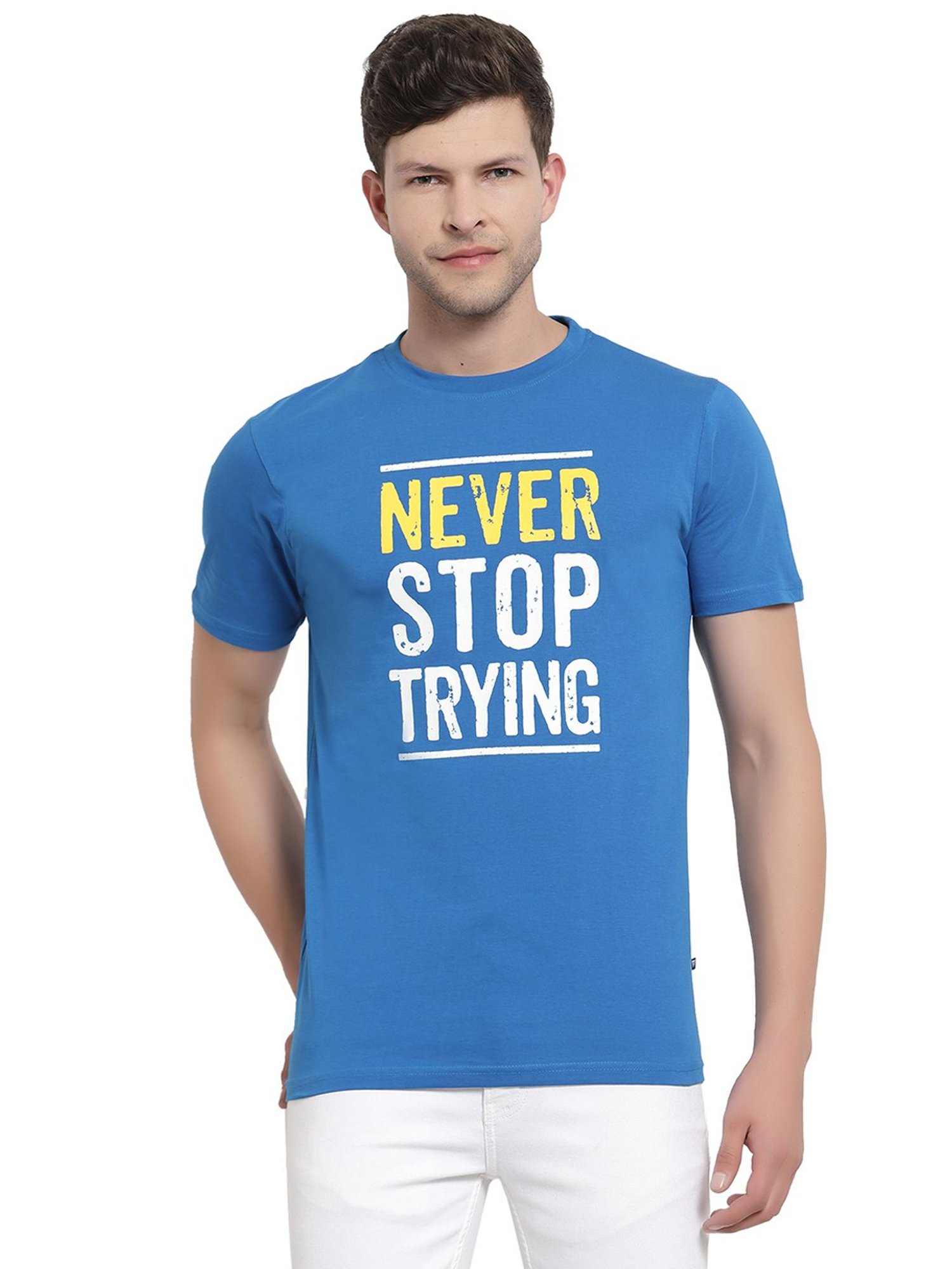 Proteens Royal Blue Printed Round Neck T-Shirt