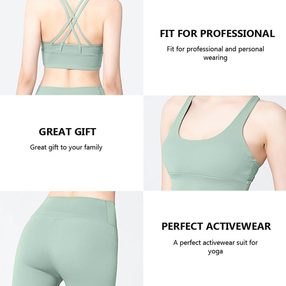 1 Set Yoga Bra and Leggings Elastic Vest and Pants Women Activewear Set