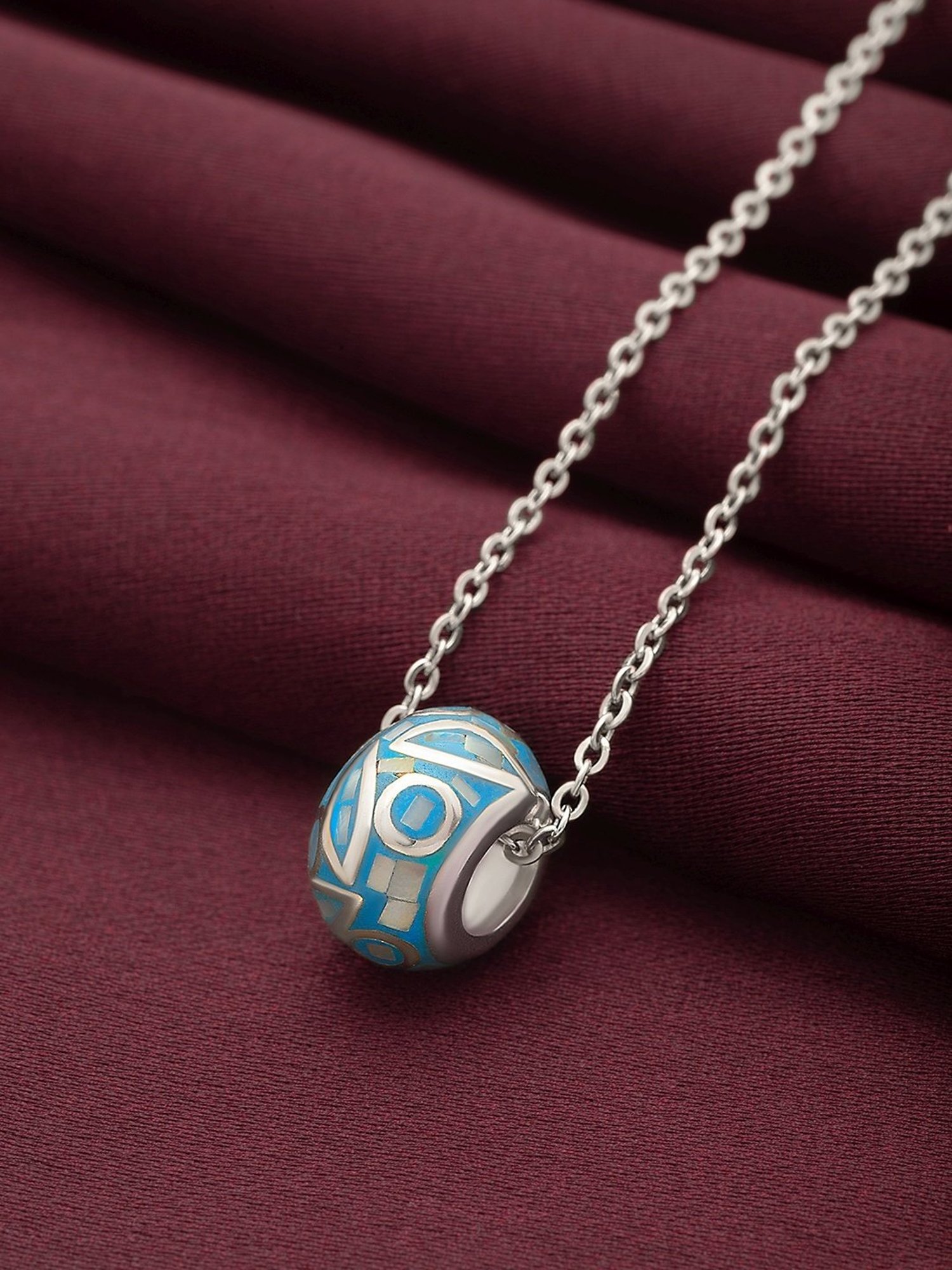 Zavya 92.5 Sterling Silver Pearlescent Elegance Pendant with Chain for Women