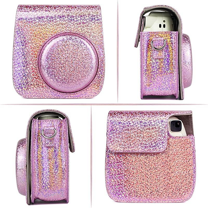 Compatible Fujifilm Instax Mini 9 Film Camera Bundle with Case, Album, Filters & Other Accessories for Fujifilm Instax Mini 9 8 8+ (Galaxy, 7 Items)