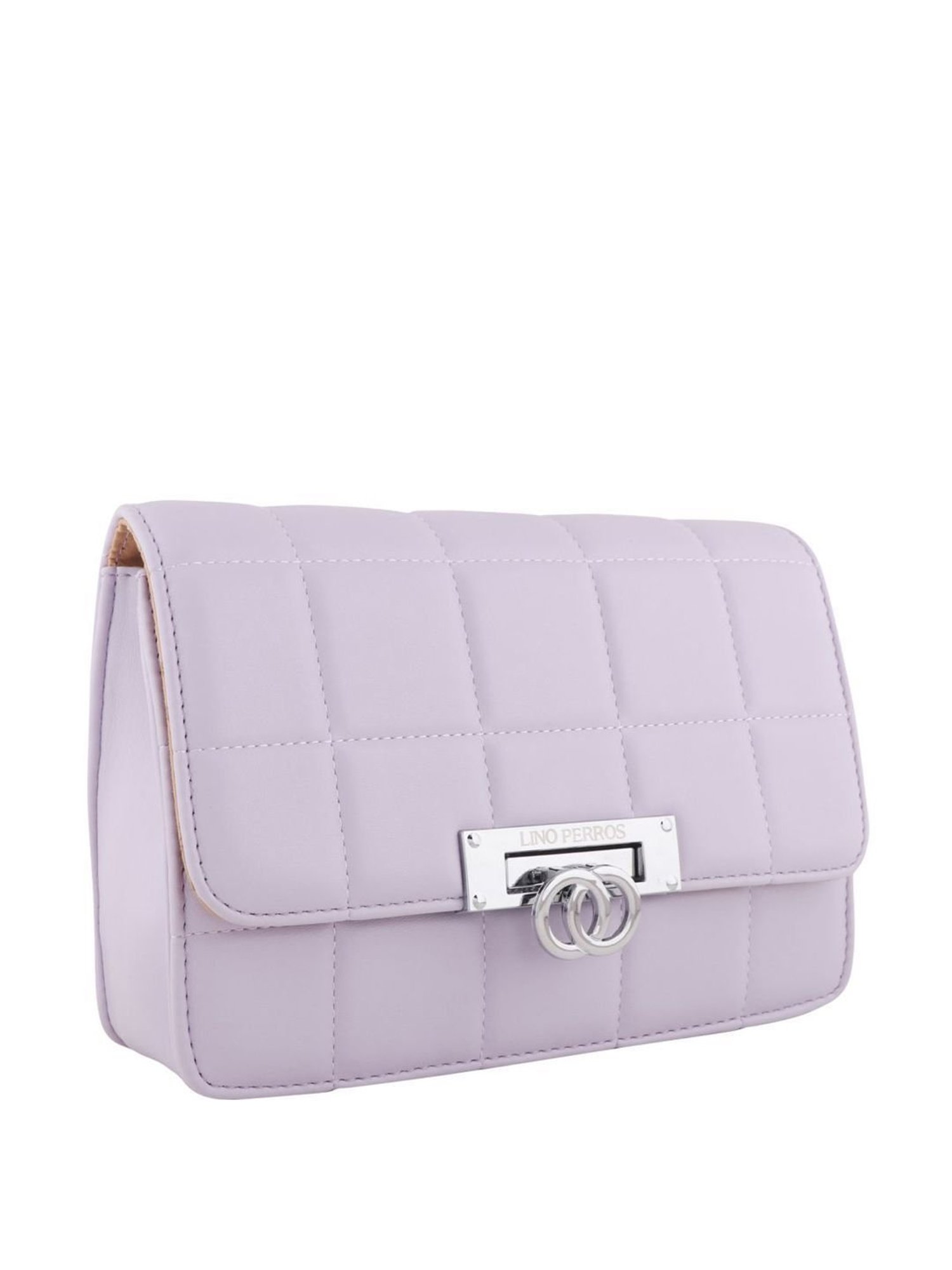 Lino Perros Purple Quilted Medium Sling Handbag
