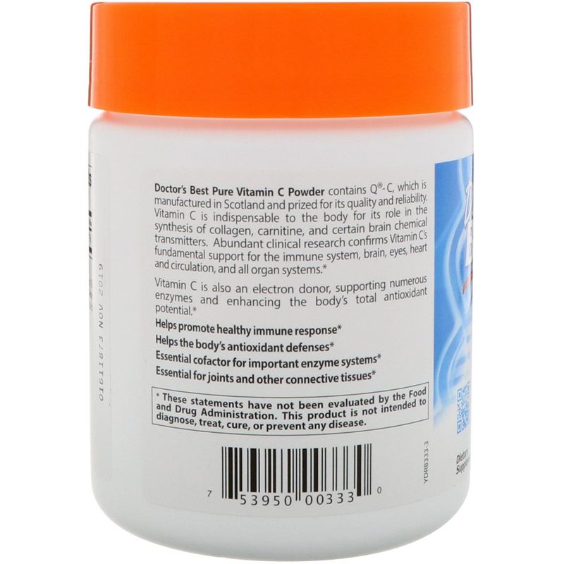 Doctor's Best Pure Vitamin C Powder with Q-C, 8.8 oz (250 g), Dietary Supplements